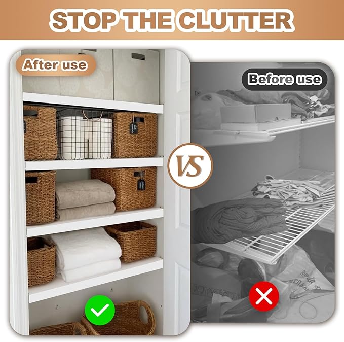 5 Pcs Wire Rack Covers 30x16x2.5 inch PVC Pantry Shelf Cover 0.31 inch Thick Removable Closet Wire Rack Shelf Covers,Decoration Kitchen Bathroom Office Shelving (Light Luxury White,30x16x2.5inch)