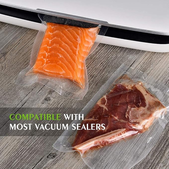 Vacuum Sealer Bags For Food:6 Rolls 8"x20' Commercial Grade BPA Free Bag Rolls Durable Customized Size Food Vac Bags for Storage and Sous Vide Cooking Puncture Prevention