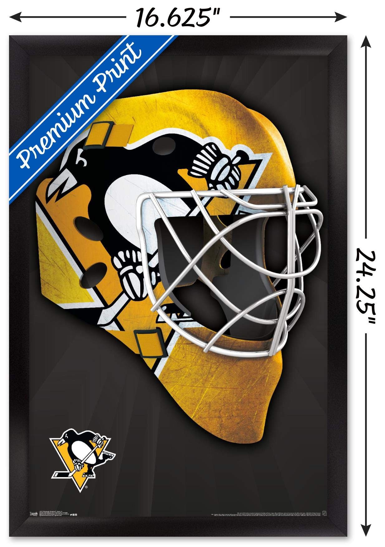 Trends International NHL Pittsburgh Penguins - Mask 16 Wall Poster, 14.725" x 22.375", Black Framed Version