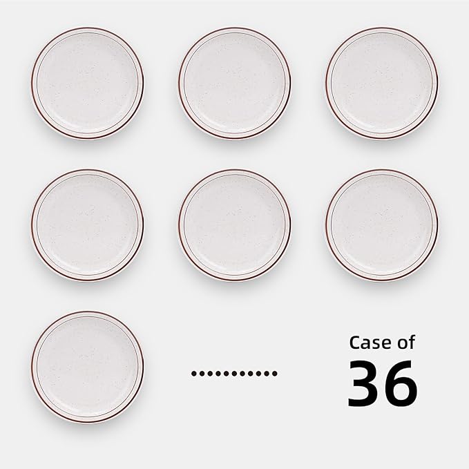 Stoneware Narrow Rim Commercial Grade Dinnerware (Brown Speckle, Plate 7.25")