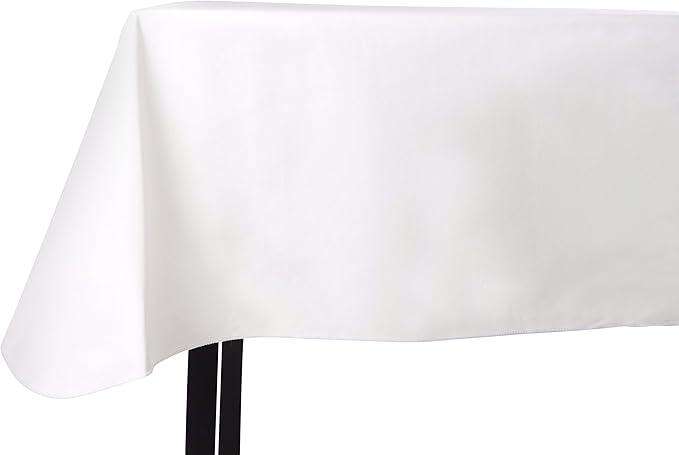 Yourtablecloth Heavy Duty Vinyl Rectangle or Square Tablecloth – 6 Gauge Heavy Duty Tablecloth – Flannel Backed – Wipeable Tablecloth with Vivid Colors & Many Sizes 52 x 70 White