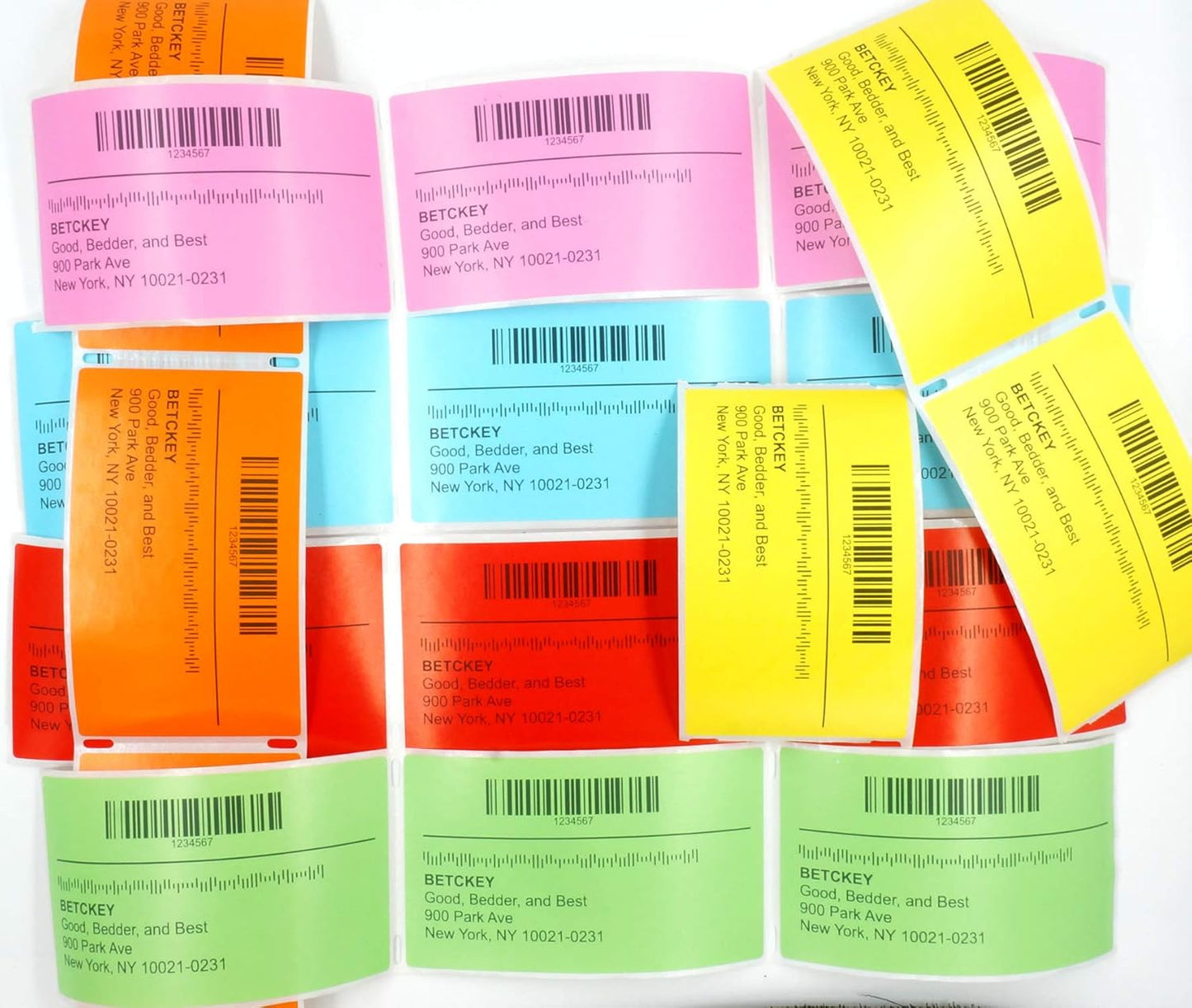 BETCKEY - 4" x 6" Shipping Labels Compatible with Zebra & Rollo Label Printer(not for dymo 4XL),Premium Adhesive & Perforated[Green, 6 Rolls, 1500 Labels]