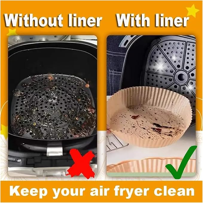 Large Air Fryer Disposable Paper Liners Nonstick 23cm Oven Airfryer Parchment Baking Paper ，Compatible For Ninja，Compatible For COSORI ，Grill Cooking Basket(20cm square,150 Pcs)