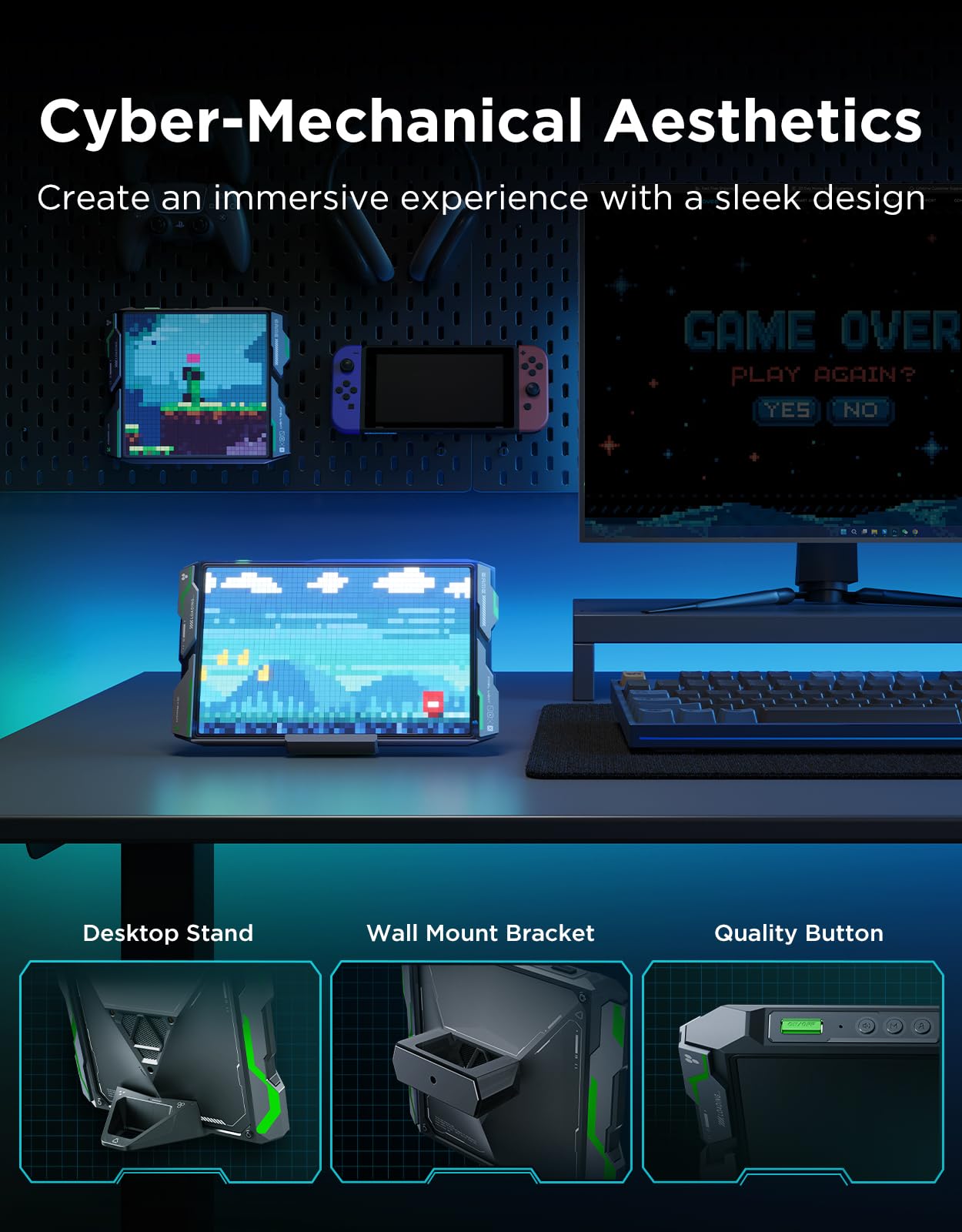 Govee Gaming Pixel Light, RGBIC LED Panel with Real-time Info Display, 150+ Scene Modes & DIY Options, Smart Pixel Lights (Wi-Fi Only), Works with Alexa, Ideal for Game Room Decor, 52x32 Pixels