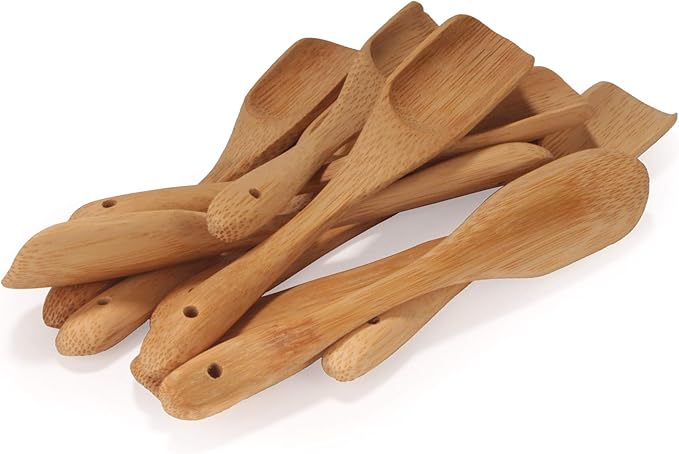 BambooMN - 4.7" Small Solid Bamboo Deep Scoop, 30pcs