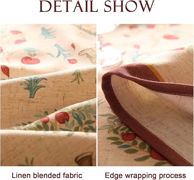 patdrea Designer Vintage Beige Tablecloth for Rectangle Table,Italian Linen Trees Pattern Anti-Wrinkle Table Cloth,Cover Cloth Decor for Kitchen Dining,Christmas,Thanksgiving,63"x87"-Tatiana a