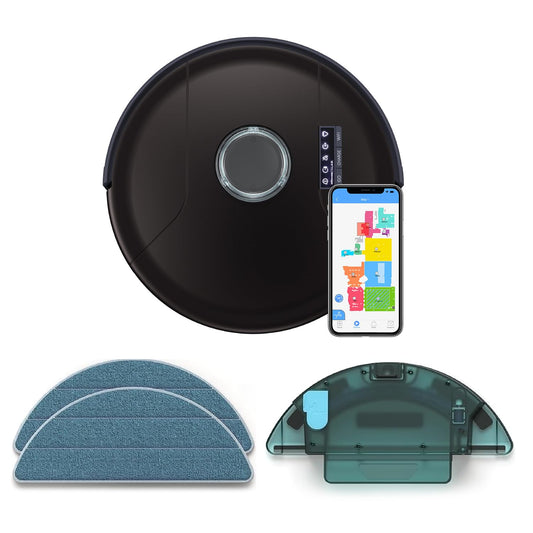 bObsweep PetHair SLAM Robot Vacuum Cleaner with Wet/Dry Mop, Advanced LiDAR Mapping with Editable Map/NoSweep Zones, Alexa/Google Compatible, Good for Pet Hair, Carpet, Hardwood and Tile, in Jet