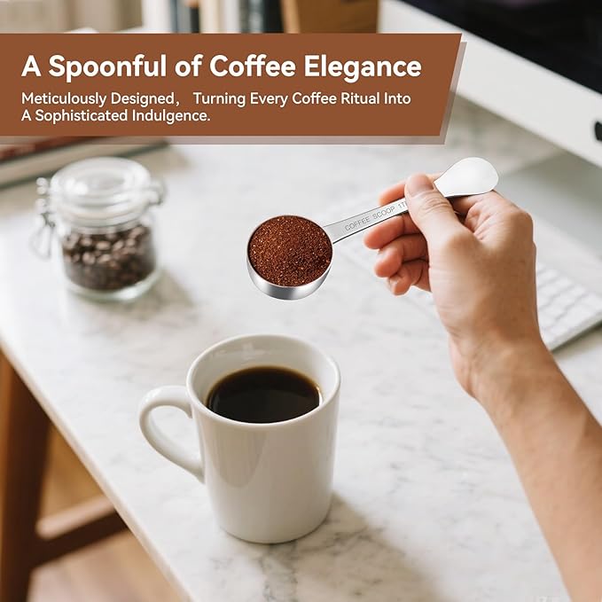 1PCS Coffee Scoop(1TBSP | 3TSP | 15ML), Stainless Steel Measuring Spoon, Food Grade Scooper for Ground Coffee, Bean, Powder, Espresso