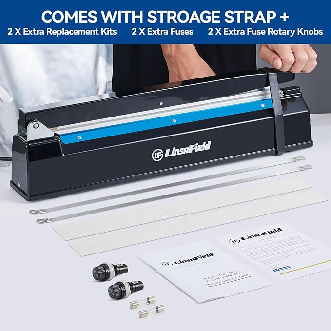 Sealer Pro - 16 inch Impulse Heat Sealer - 5mm Sealing Width - Manual Heat Sealer Machine for All Bags - Most Heavy Duty for Strong, Secure Sealing for Long Term Food Storage, Deep Blue