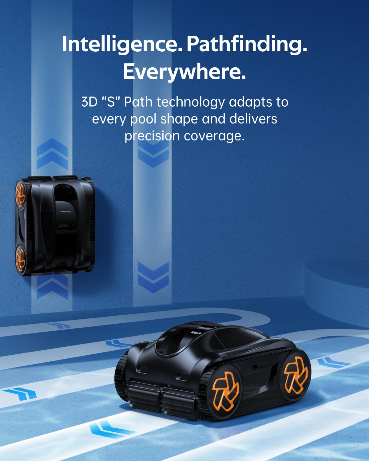iGarden Pool Cleaner K20, 2H Runtime Cordless Robotic Pool Vacuum, Touch Screen, Smart Navigation, Cleans Floor, Walls, Waterline, Ideal for Above & In-Ground Pools, Self-Parking