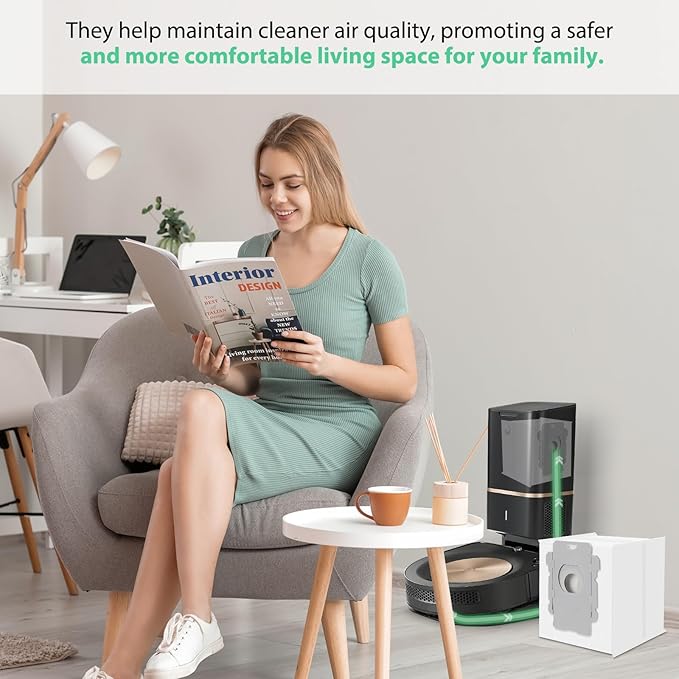 14 Pack iRobot Vacuum Bags - Replacement Dirt Disposal Bags for Roomba i7+, i1+, i2+, i3+, i4+, i5+, i6+, i8+, j6+, j7+, j8+, j9+, s9+, Combo i5+, j5+, j7+, j9+, Compatible with Clean Base System