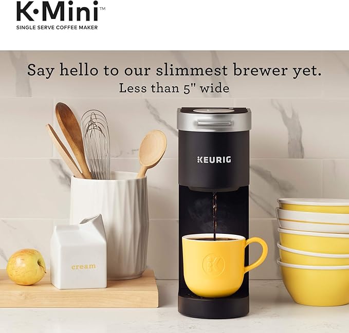 Keurig K-Mini Single-Serve K-Cup Coffee Maker, Black and Keurig Standalone Milk Frother, Black