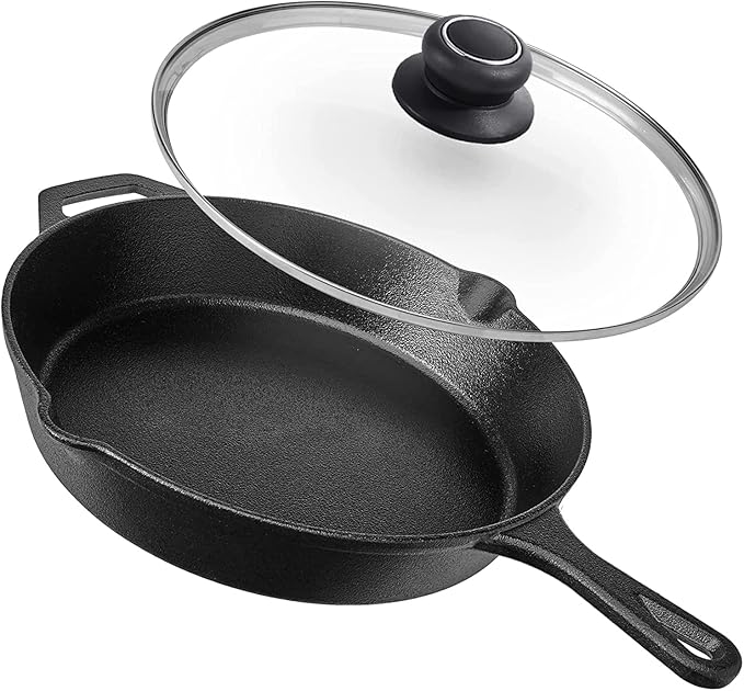 8 Inch Glass Lid for Frying Pan, Skillet, Pan Lid Fits Lodge 8 Inch Cast Iron Skillets 8"/20cm, Clear