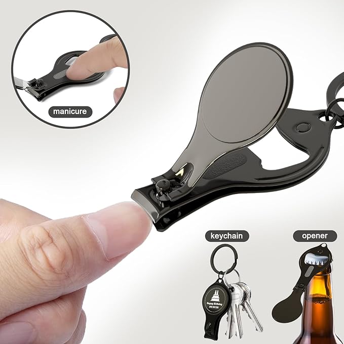 20pcs Personalized 4 in 1 Multi Function Bottle Opener, Nail Clipper, Wedding Favors Brewery, Private Customized, Black, Multitool Gifts for Men