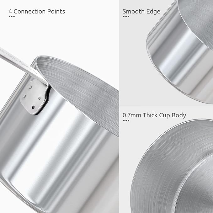 U-Taste 18/8 Stainless Steel Measuring Cups and Spoons Set of 10, and 18/8 Stainless Steel Square Measuring Spoons Set of 8 (Midnight Blue+Silver)