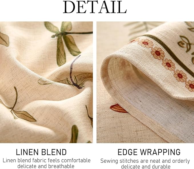 ISAENNE Designer Floral Linen Extra Long Table Cloth Rectangle,French Off White Elegant Tablecloth,Washable Home Decor Tablecloths for Dining Thanksgiving Kitchen Christmas,63"*110"-Grace B