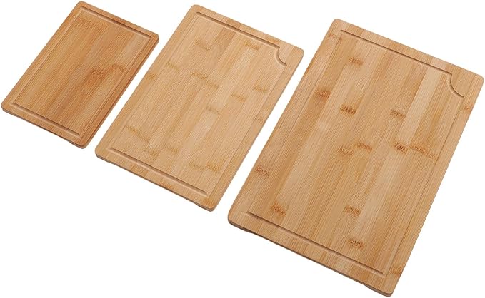 Pssopp Cutting Board Kitchen Sorting Cutting Boards Smooth Charcuterie Butcher Blocks for Serving Meat Fruit Vegetables Cheese Food 3PCS Wood Chopping Boards, Wood Chopping