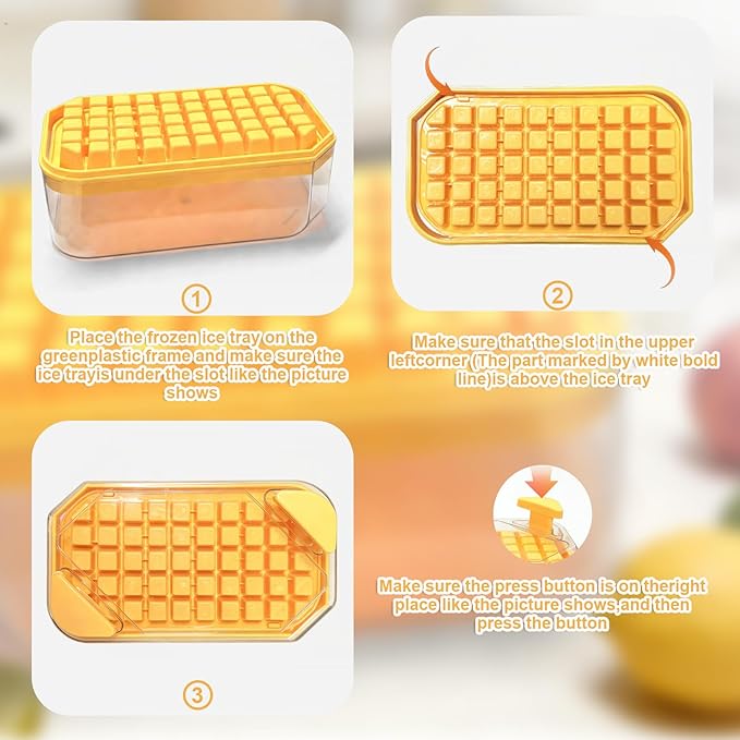 Plastic Ice Cube Trays with Bin and Scoop for Freezer+ Ice Cube Tray