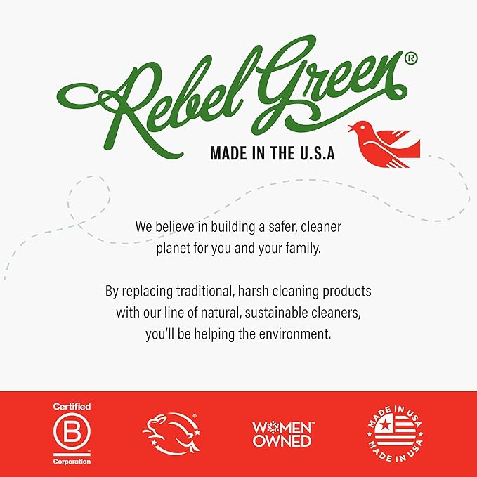 Rebel Green Fruit & Veggie Wash - Natural Produce Wash - Plant-Based Vegetable Wash Spray - Fruit and Vegetable Wash with No Aftertaste - Sustainable Food Wash - (34 oz Refill Bottles, 6 Pack)