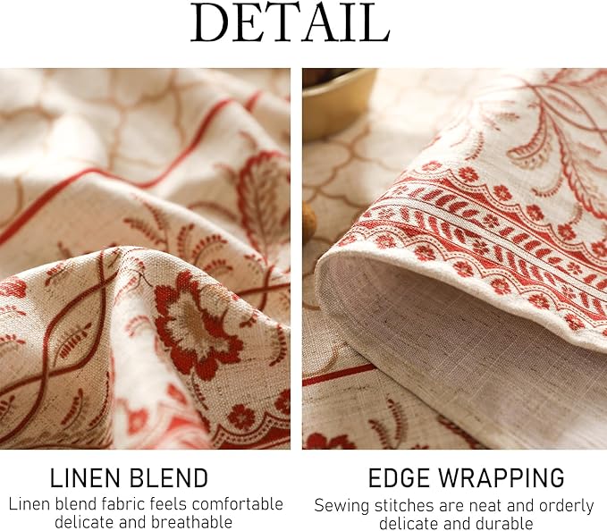 ISAENNE Designer Linen Floral Rectangular Table Cloth,Pale Yellow Farmhouse Indoor Tablecloth,Durable Decor Tablecloths for Dining Kitchen Thanksgiving Christmas,55"*79"-Chamonix A