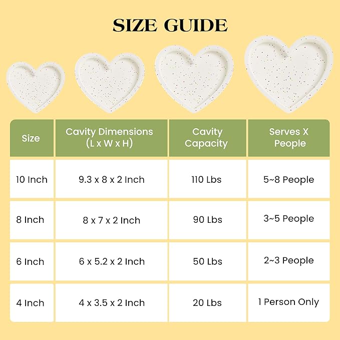 4 Inch Mini Heart Shaped Cake Pans Nonstick Silicone Heart Cake Molds for Baking Set of 2 (Cream)