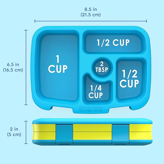 Bentgo Kids Bento-Style 5-Compartment Leak-Proof Lunch Box - Ideal Portion Sizes for Ages 3 to 7 - Durable, Drop-Proof, Dishwasher Safe, PFAS & BPA-Free & Made with Food-Safe Materials (Citrus Yellow)