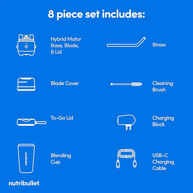 nutribullet Flip Portable Blender with Insulated Cup, Cordless, Matte Indigo, NBPB50350IND