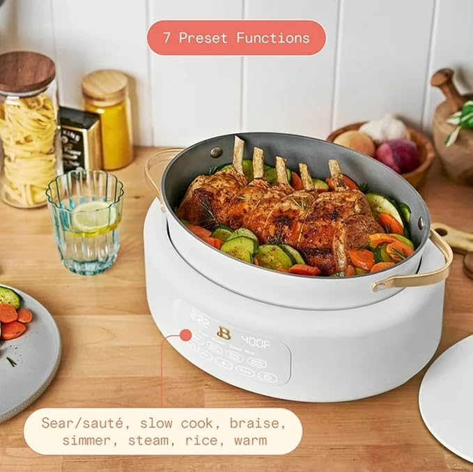 10 in 1 6 Qt Electric Multi-Cooker White Icing by Drew Barrymore