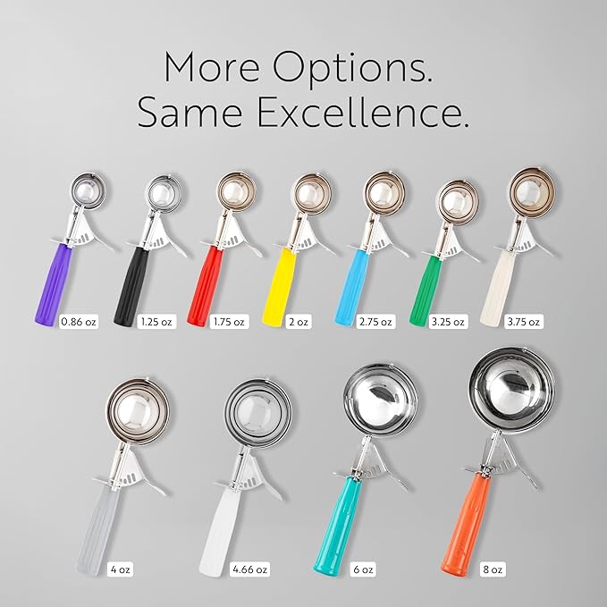 Restaurantware 1.25 Ounce Portion Scoop, 1 Trigger Release Stainless Steel Cookie Scoop - With Black Handle, Stainless Steel Disher, For Portion Control, Cookie Dough, Cupcake Batter, Or Ice Cream