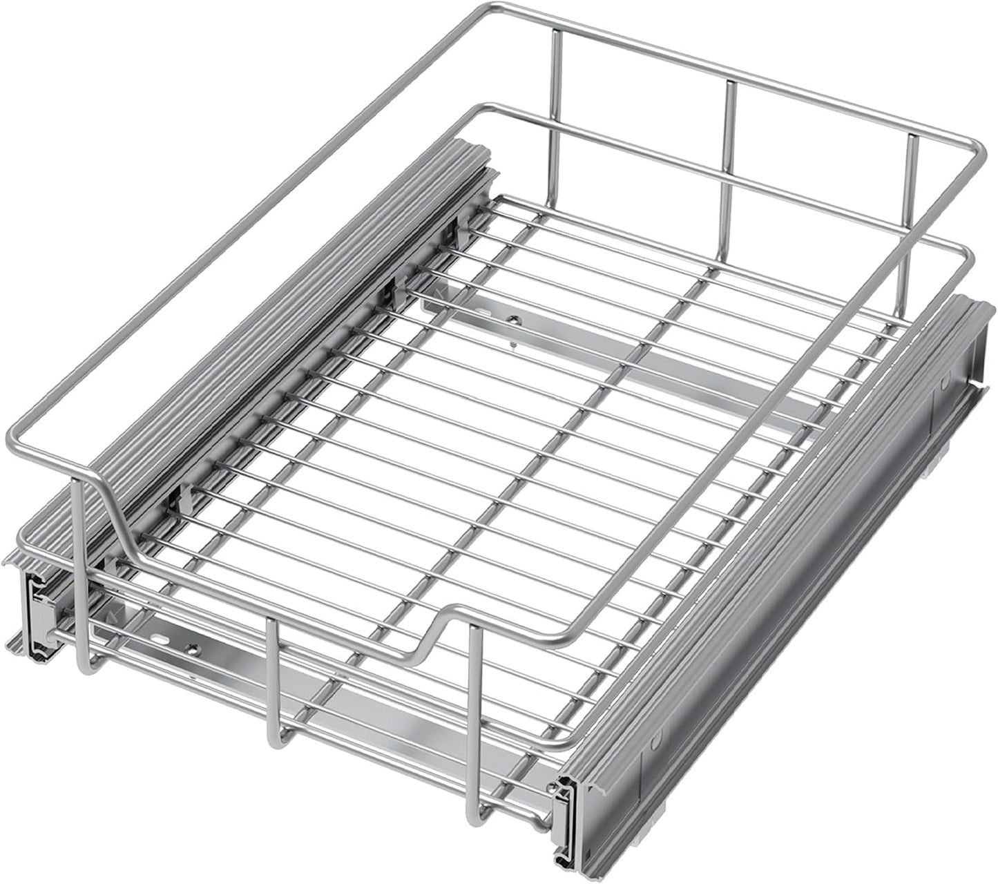 Pull Out Cabinet Organizer 9" W X 17" D, Slide Out Drawers For Kitchen Organizers and Storage, Pull Out Drawers For Cabinets Capacity Heavy Duty Caddy, Cabinet Shelves Chrome-Plated, Bathroom Pantry