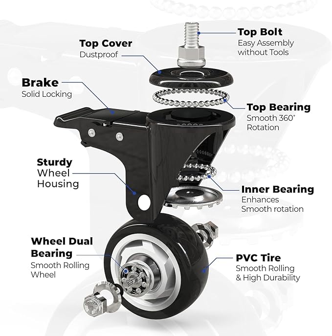 HOMEDANT House White 5-Tier Metal Rolling Cart Shelf Rack Casters Heavy Duty Wheel Shelving Unit Adjustable Utility Storage Shelves Organizer Shelf Kitchen Garage 36.2" W x 16.5" D x 69.5" H 2Pack