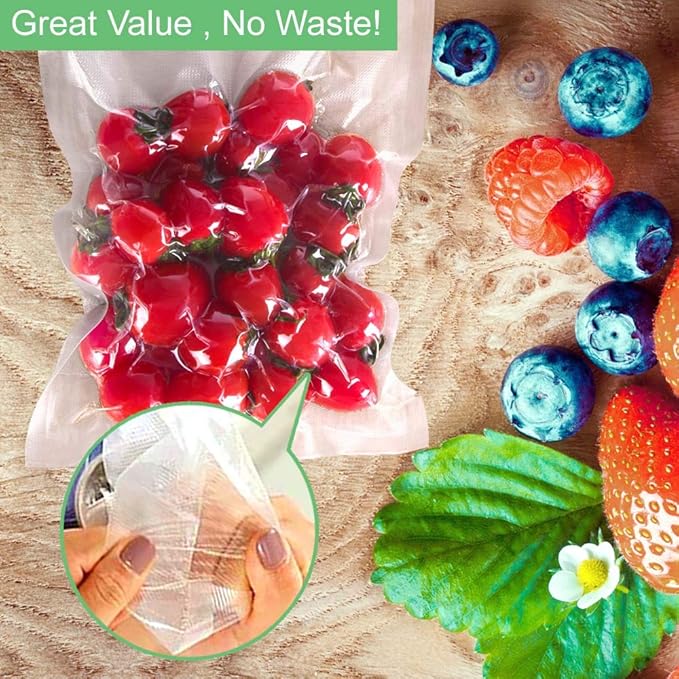 O2frepak 4Pack (Total 200Feet) 11x50 Rolls Vacuum Sealer Bags Rolls with BPA Free,Heavy Duty Vacuum Sealer Storage Bags Rolls,Cut to Size Roll,Great for Sous Vide