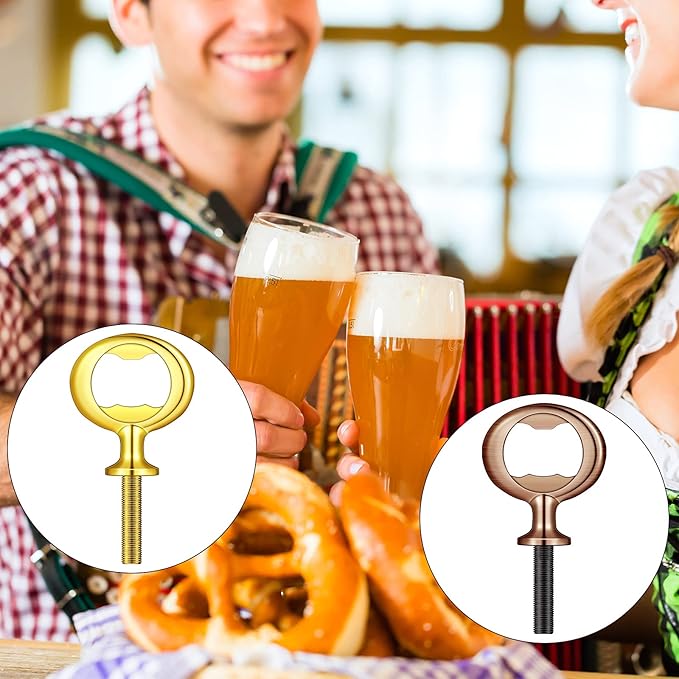 Patelai 10 Pieces Metal Bottle Opener Kit Blank Stainless Steel Bottle Opener Inserts Hardware for Wedding Wine Party DIY Project Craft Wood Turning