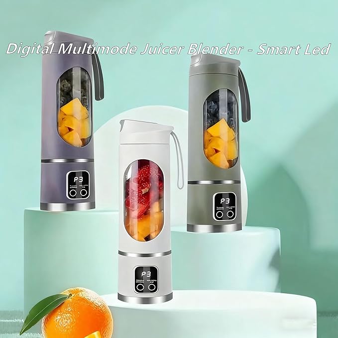 Digital Multimode Juicer Blender - Smart Led Display, Portable Usb Personal Electric Blender, Juicer Shakes And Smoothies Blender For Smoothies Liquid Diet, Shakes, Leak Proof Design (2PC-C)