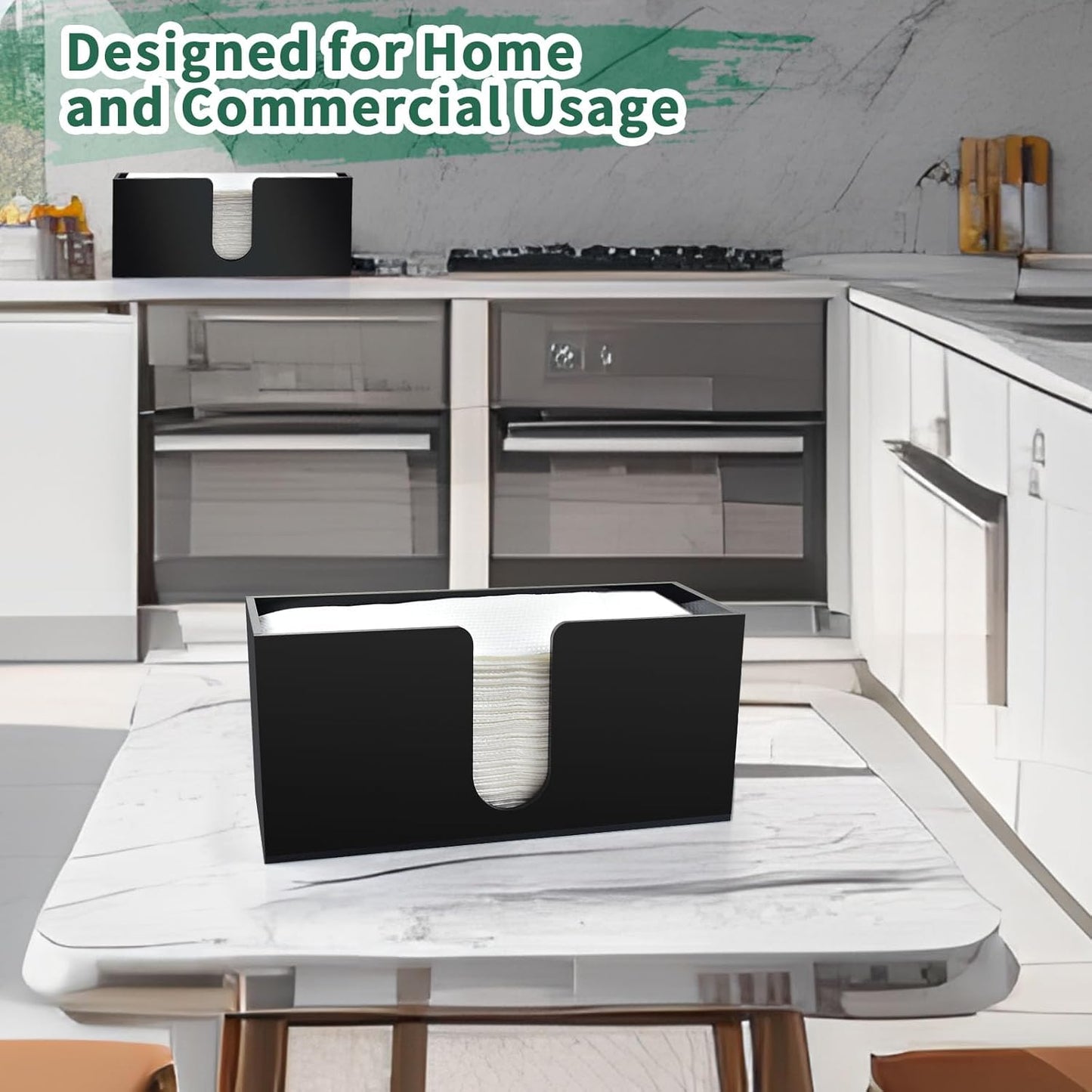 4Pack Black Acrylic Countertop Paper Towel Dispenser, Napkin Dispenser, Multifold Acrylic Paper Towel Dispenser for Z Fold C Fold Trifold Paper Towels for Bathroom Toilet Kitchen Restaurant (4)