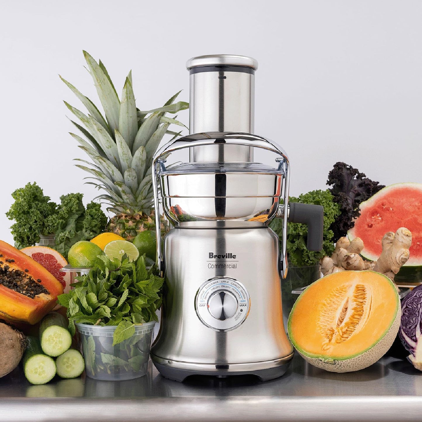 Breville Commercial CJE830BSS1BNA1 Juice Fountain XL Pro Centrifugal Juicer Machine, 70 oz Jug, Brushed Stainless Steel