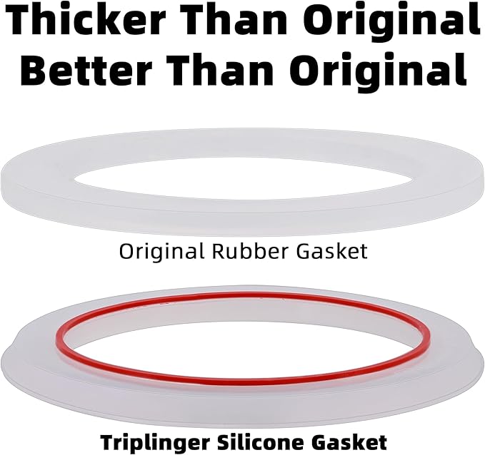 [UPGRADED] Sealing Gasket for Bialetti Moka Express 12 Cups Iconic Stovetop Espresso Maker - 6 PCS Replacement Food Grade Silicone Seal Ring for Aluminum Stovetop Coffee Maker Pots