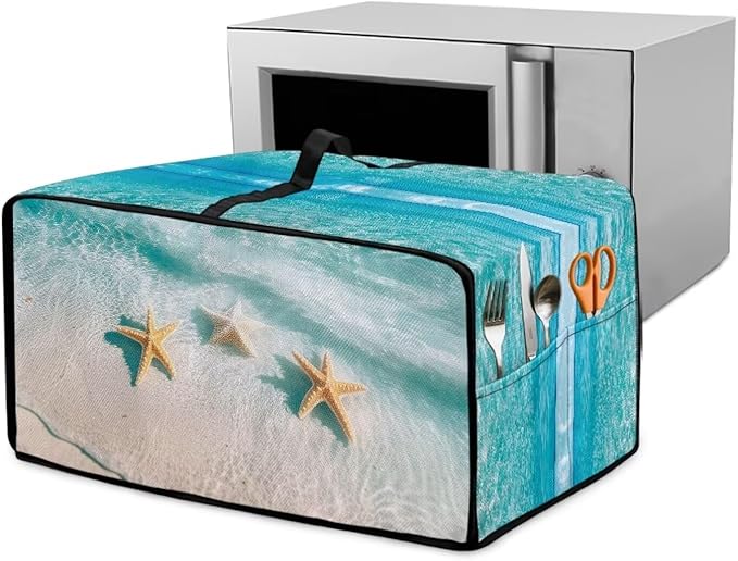 Convection Oven Cover Kitchen Countertop Appliance Covers Washable Convection Microwave Oven Protector 16.5 x 20.5 x 10 inches, M, Beach Starfish Hawaii