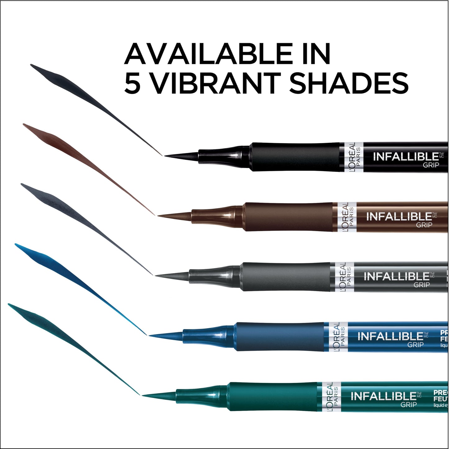 L'Oreal Paris Cosmetics Infallible Grip Precision Felt Eyeliner, Smudge Resistant, Long Lasting Waterproof Eyeliner, Black, Black, 0.03 fl oz