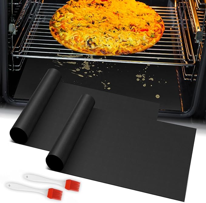 eavy Duty Oven Liners for Electric Stove + Silicone Baking Mat Roll