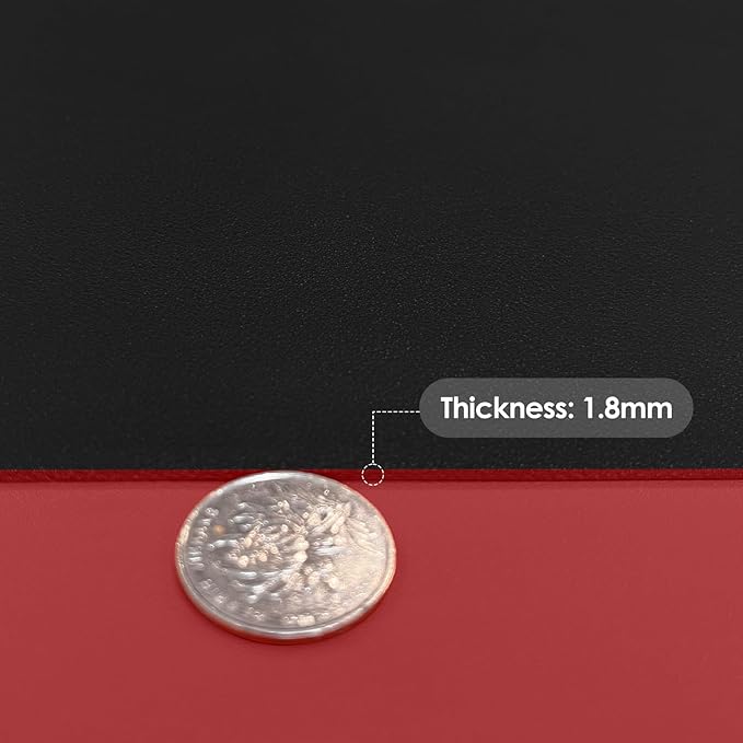 Leather Table Cover,1.8mm Thick,36x60 Inch Table Protector,Table Protector for Dining Room Table,Dining Table Cover,Dining Table Protector Rectangle(Black+Wine Red,36x60)
