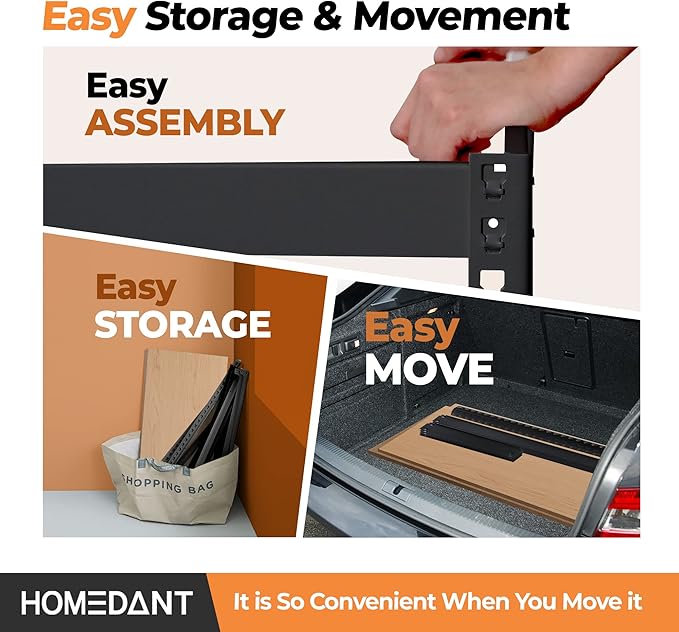 HOMEDANT 5 Tier Storage Shelves Adjustable Laminated Boltless Garage Metal Shelving Unit Heavy Duty Utility Rack Shelf Warehouse Pantry Closet Kitchen 35.9" W x 16.2" D x 71.3" H 4Pack