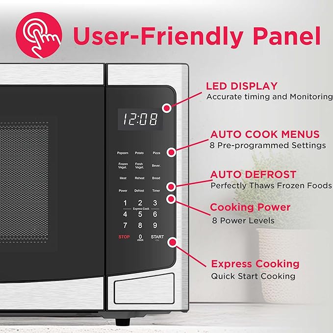FRIGIDAIRE Microwave Oven, Inverter Technology, Multi Function, Programmable, 1.1 Cu Ft 1000-Watt