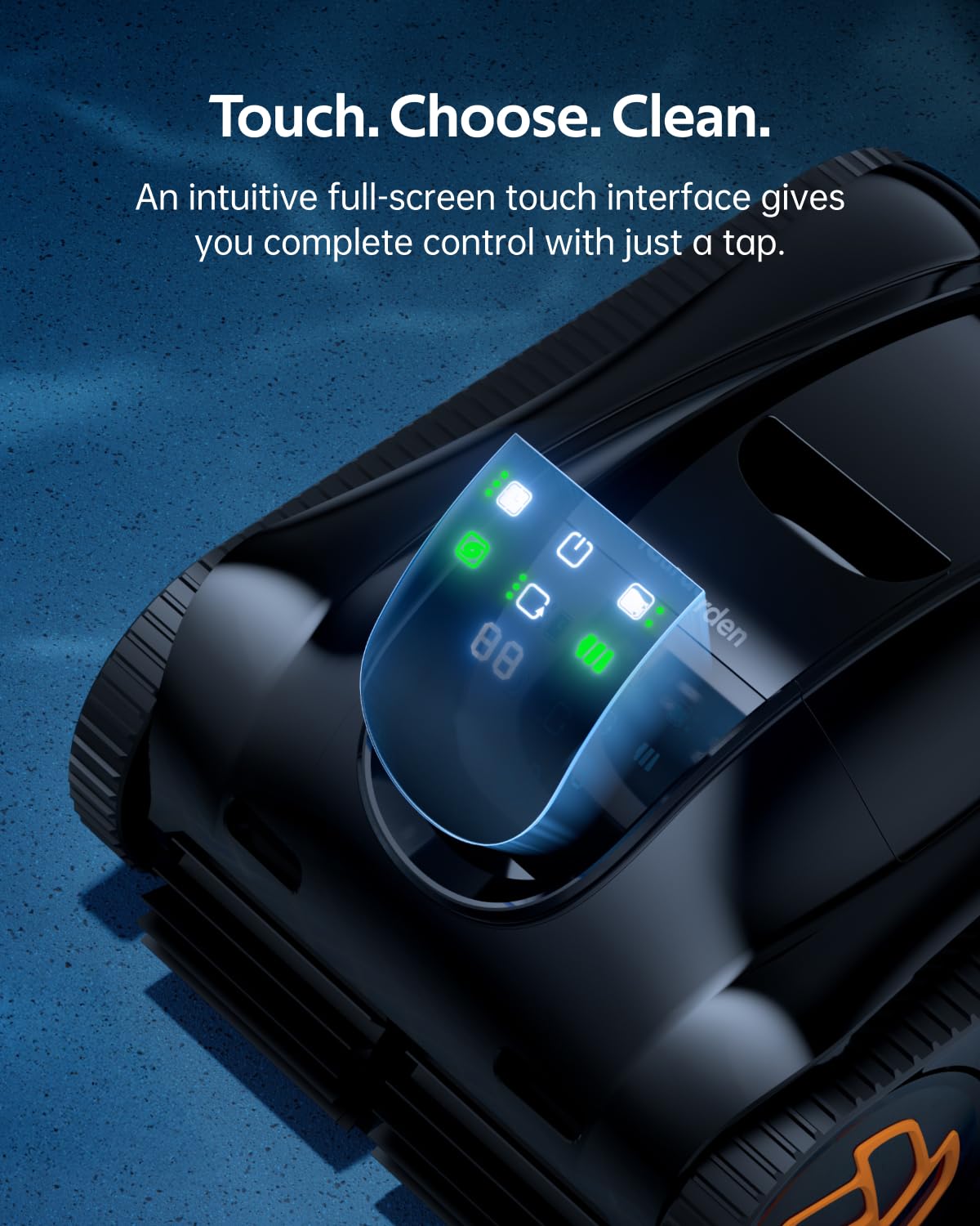 iGarden Pool Cleaner K20, 2H Runtime Cordless Robotic Pool Vacuum, Touch Screen, Smart Navigation, Cleans Floor, Walls, Waterline, Ideal for Above & In-Ground Pools, Self-Parking