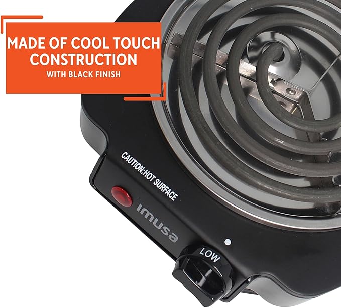 IMUSA Single Electric Burner, Black