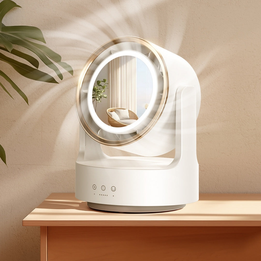 Desktop Rotatable Mirror Fill Light Fan
