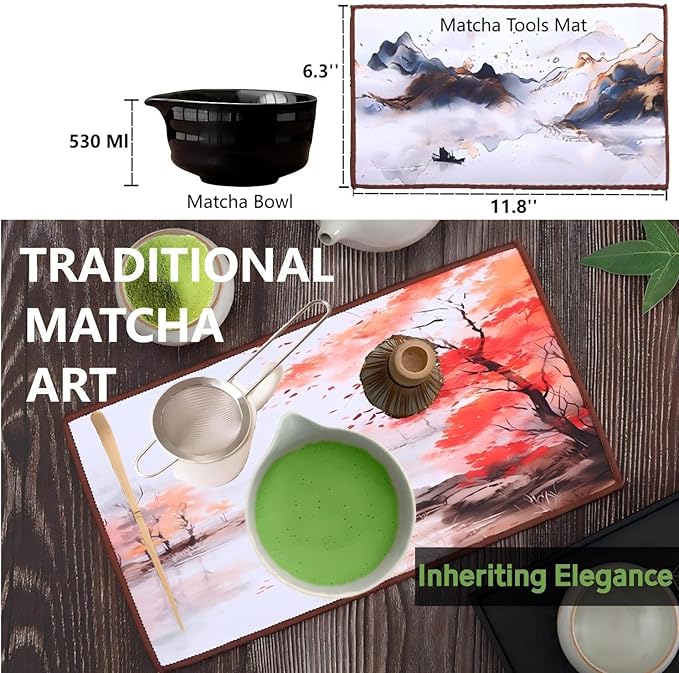 Matcha Whisk Holder Matcha Chasen Whisk Stand Ceramic Holder fit for Traditional Japanese Tea Ceremony Starter (Matte Black)