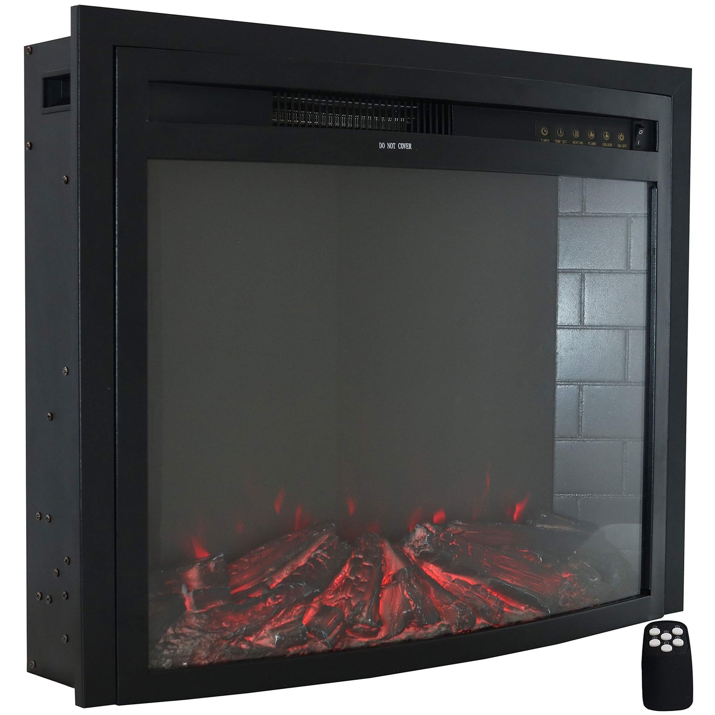 Sunnydaze Cozy Warmth Indoor Electric Fireplace Insert - Fake Fireplace Heater with 9 Color Options - 28-Inch