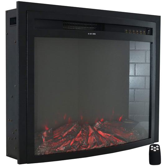 Sunnydaze Cozy Warmth Indoor Electric Fireplace Insert - Fake Fireplace Heater with 9 Color Options - 28-Inch