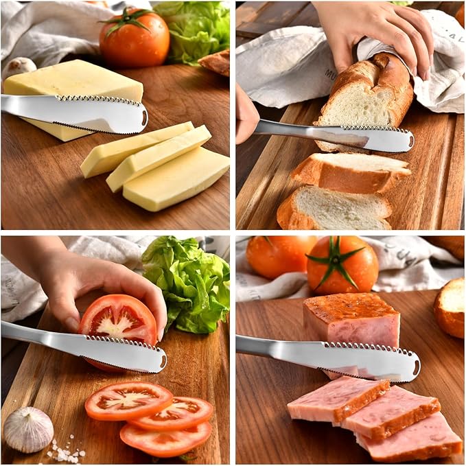 Butter Spreader Knife for Cold Butter above 20℉, Butter Slicer, Butter Curler, Butter Grater, Butter Blade (1 knife)